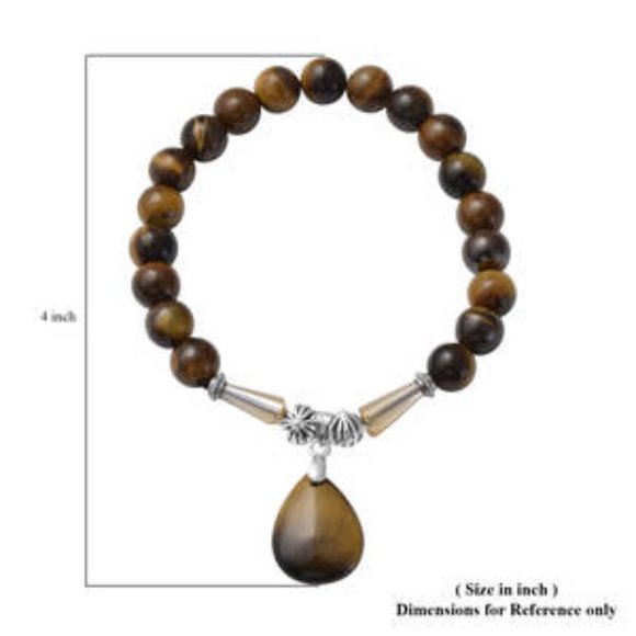 South African Tiger's Eye Matching Jewelry Set, Necklace/Bracelet/Ring NWT - Picture 5 of 16